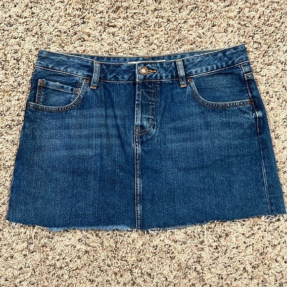 ASOS Dresses & Skirts - Size 8 button fly raw hem jean skirt